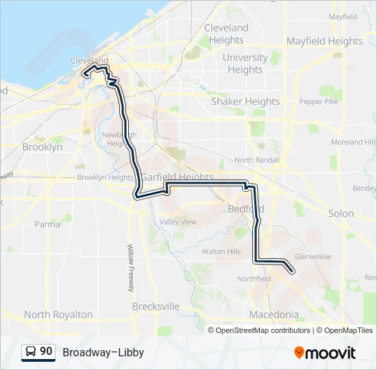 90 Bus Line Map