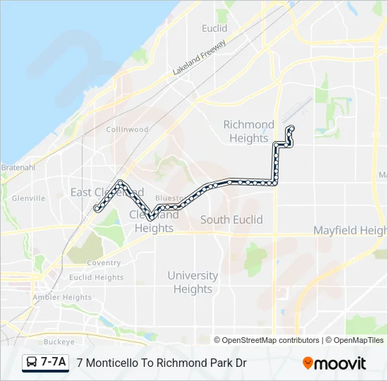 7-7A Bus Line Map