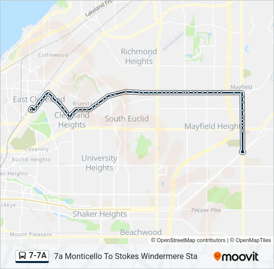 7-7A Bus Line Map