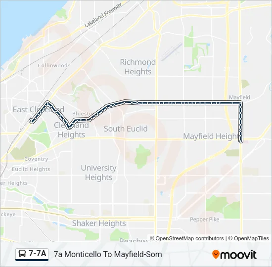 7-7A Bus Line Map