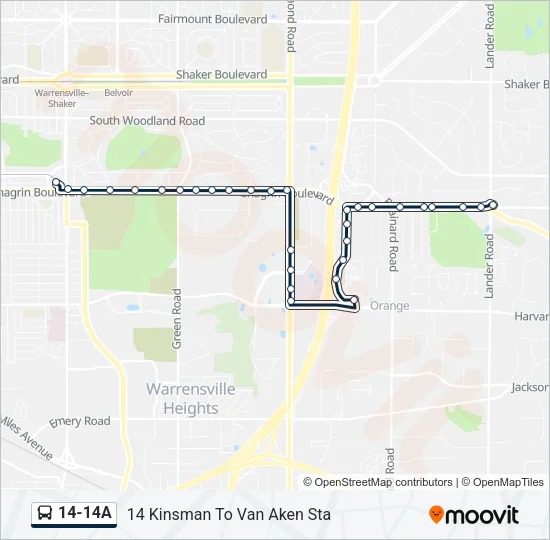 14-14A Bus Line Map