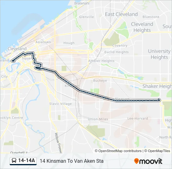 14-14A Bus Line Map