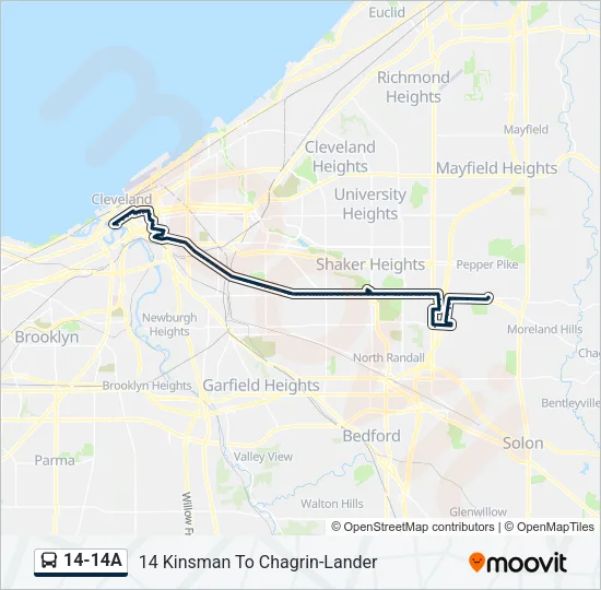14-14A Bus Line Map