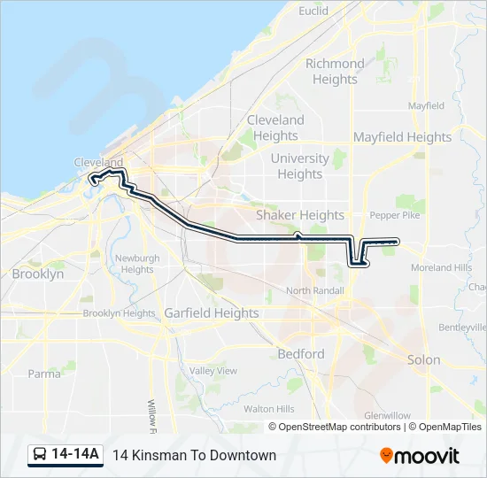 14-14A Bus Line Map