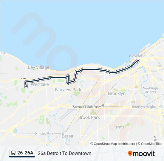 26-26A Bus Line Map