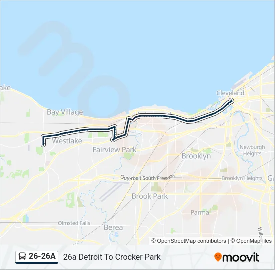 26-26A Bus Line Map