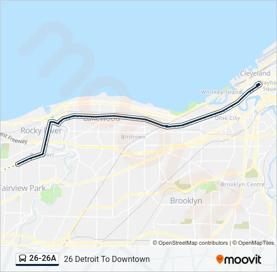 26-26A Bus Line Map