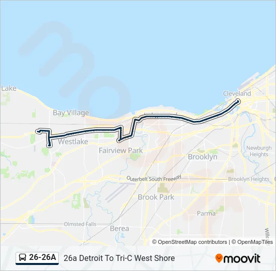 26-26A Bus Line Map