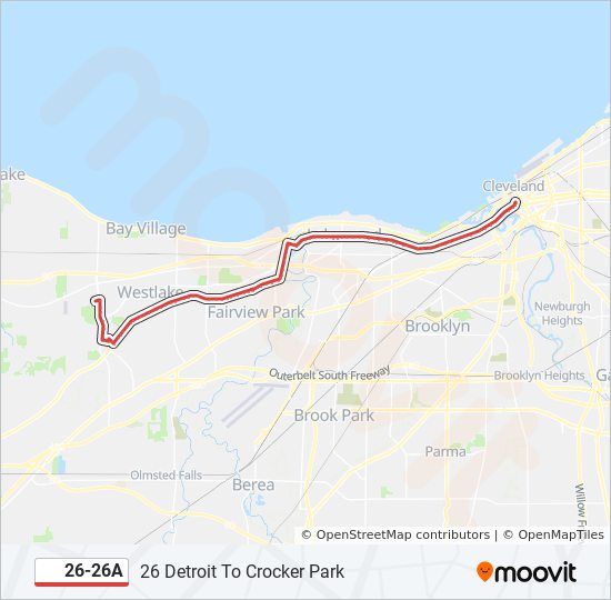 2626a Route Schedules, Stops & Maps 26 Detroit To Crocker Park (Updated)