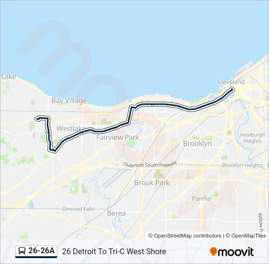 26-26A Bus Line Map