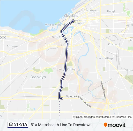 51-51A Bus Line Map
