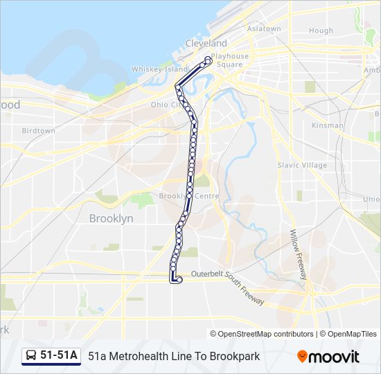 51-51A Bus Line Map