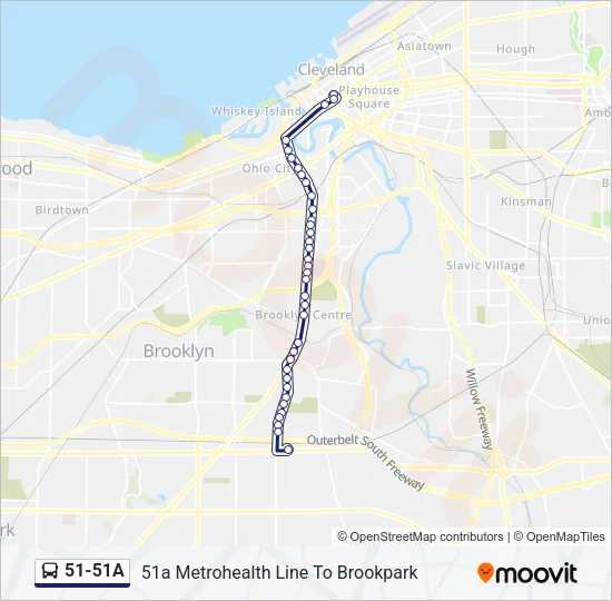 51-51A Bus Line Map