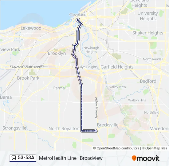 53-53A Bus Line Map
