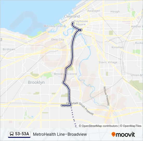 53-53A Bus Line Map