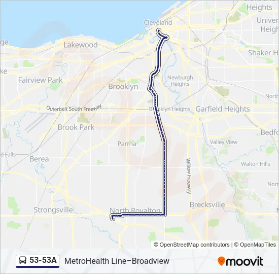 53-53A Bus Line Map