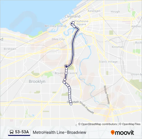 53-53A Bus Line Map