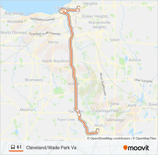 61 Bus Line Map