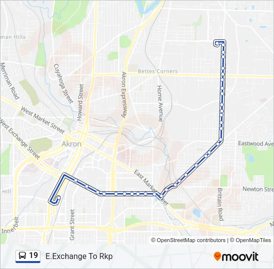 19 Bus Line Map