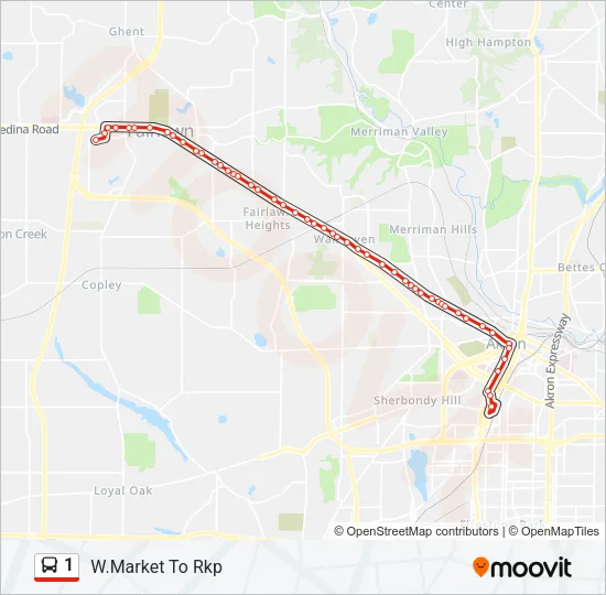 1 Bus Line Map