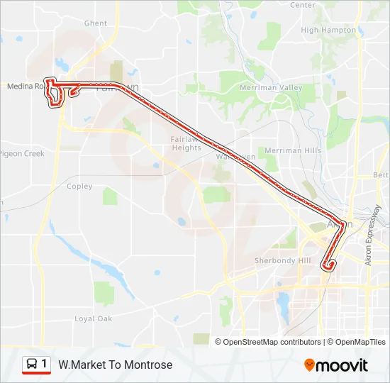 1 Bus Line Map