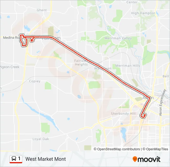1 Bus Line Map