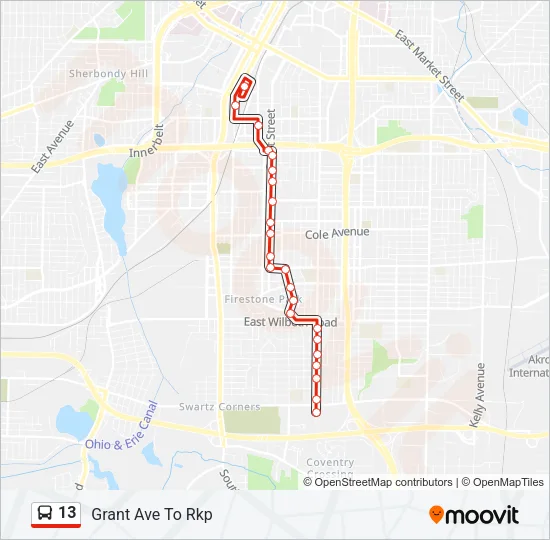 13 Bus Line Map