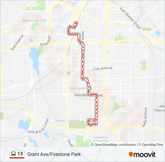 13 Bus Line Map