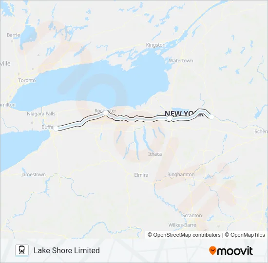 LAKE SHORE LIMITED Train Line Map