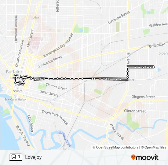 1 Bus Line Map