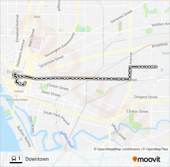 1 Bus Line Map
