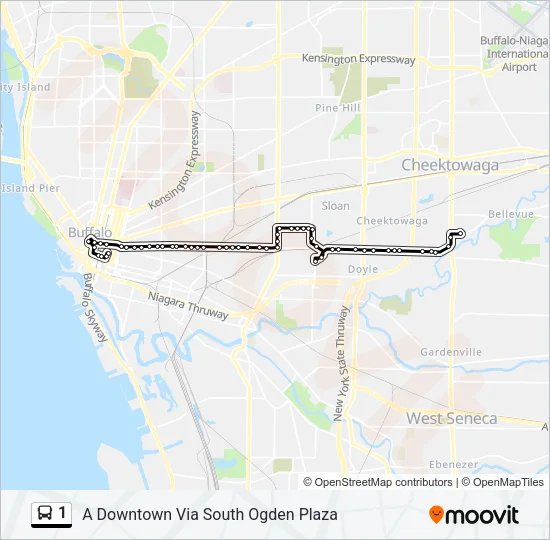 1 Bus Line Map