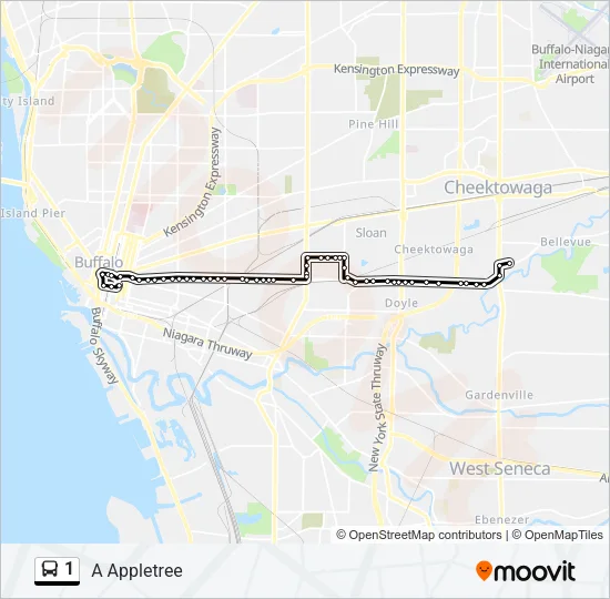 1 Bus Line Map