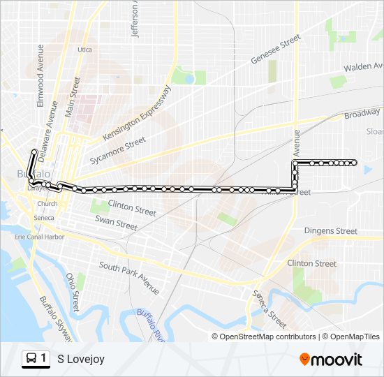 1 Bus Line Map