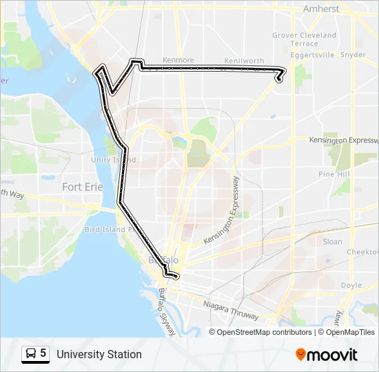 5 Bus Line Map