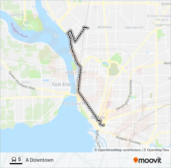 5 Bus Line Map