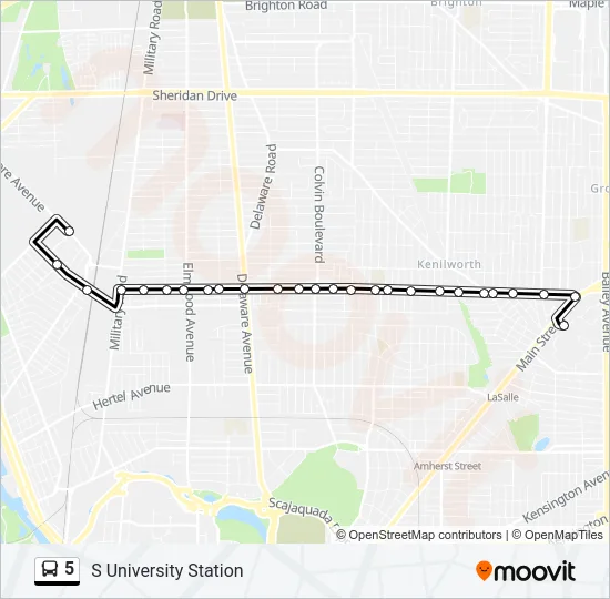 5 Bus Line Map