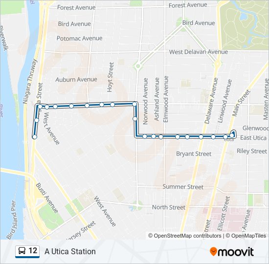 Mapa de 12 de autobús