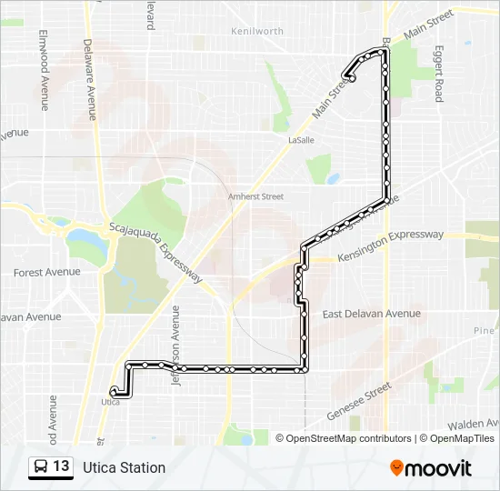 13 Bus Line Map