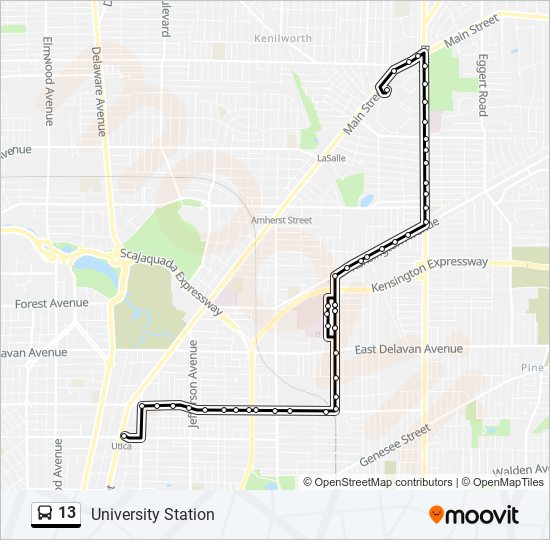 13 bus Line Map