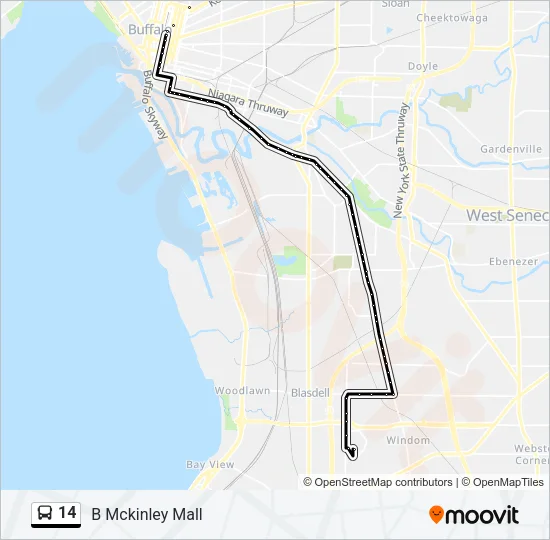 14 Bus Line Map