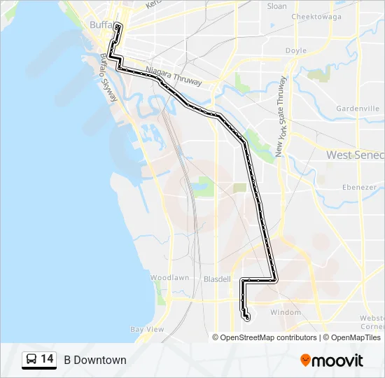 14 Bus Line Map