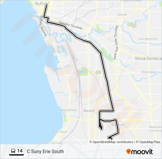 14 Bus Line Map