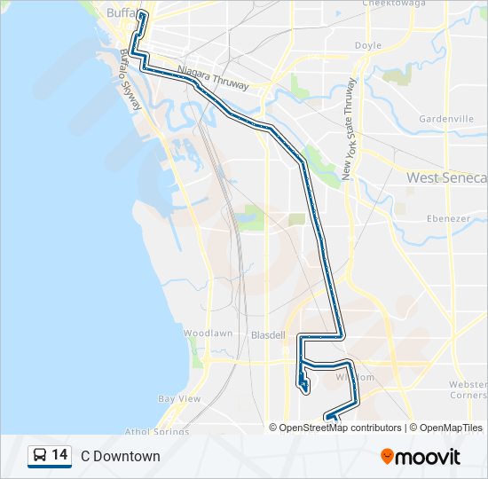 14 bus Line Map