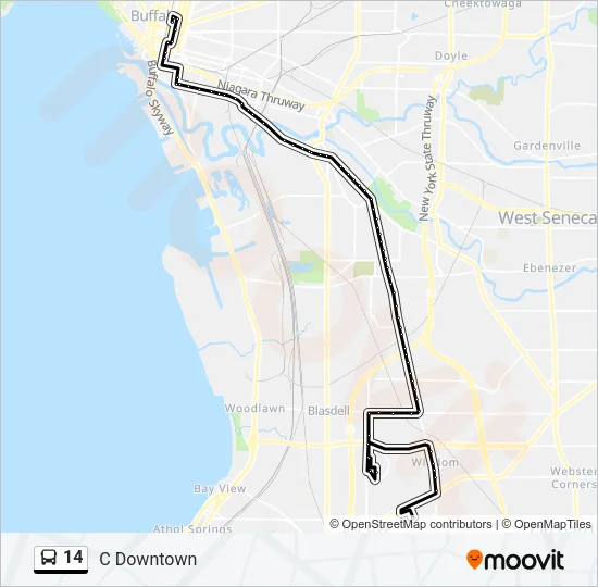 14 Bus Line Map