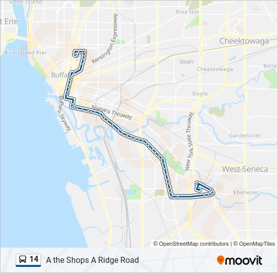 14 bus Line Map