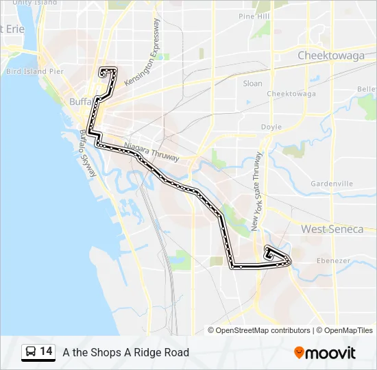 14 Bus Line Map
