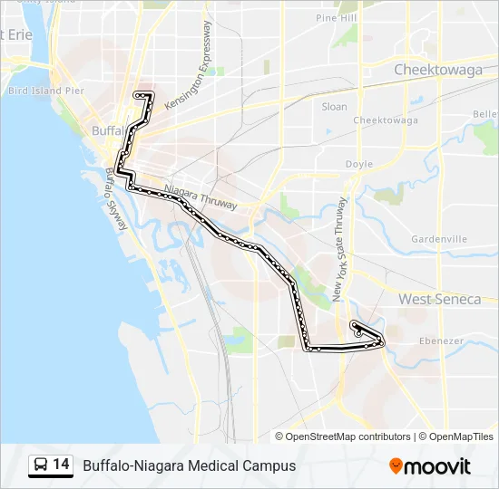 14 Bus Line Map