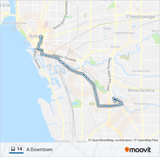 14 bus Line Map