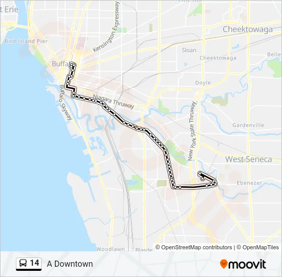 14 Bus Line Map